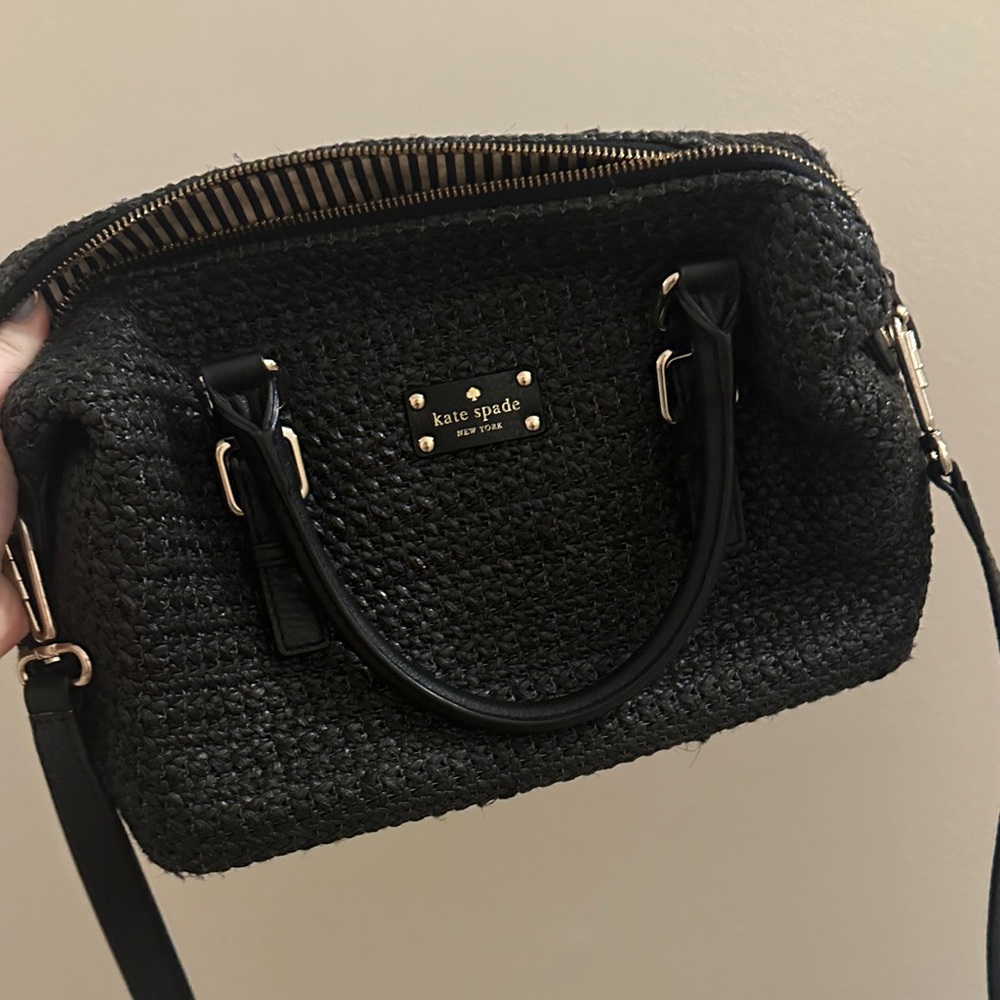 Kate Spade Black Textured Satchel